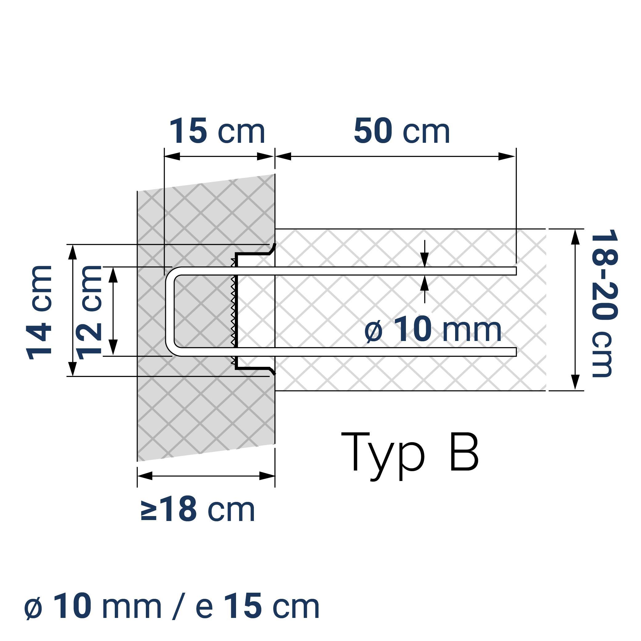A431000120 7640425419167 BE-BOX® Bewehrungsbox Typ B12-10-15 h15 lü50 | Variante zu COMAX 12 | 125 cm | 6.70 kg/m